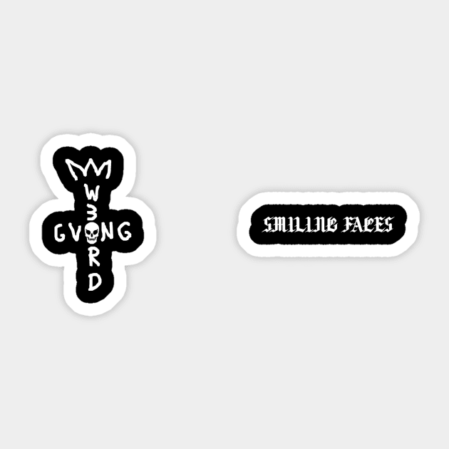 W3IRD GVNG "SMILING FACES" (V2) Sticker by KVLI3N